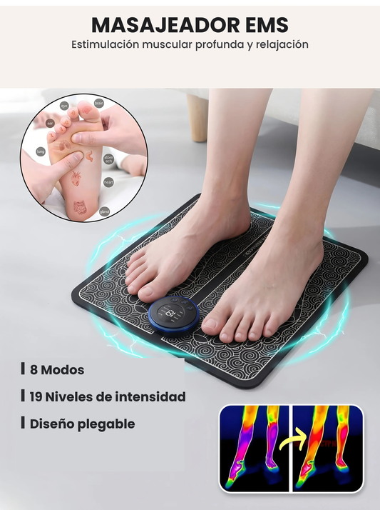 Masajeador de Pies EMS con Almohadilla Recargable