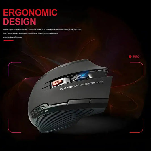 Mouse Inalámbrico 2.4G – 6 Botones, Receptor USB y Scroll para PC y Notebook