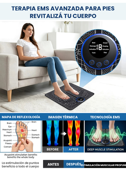 Masajeador de Pies EMS con Almohadilla Recargable