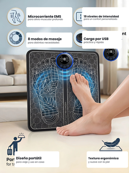 Masajeador de Pies EMS con Almohadilla Recargable