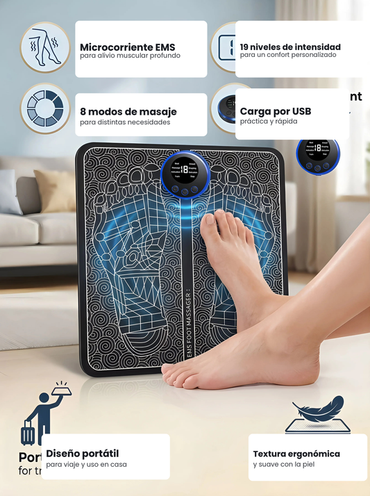 Masajeador de Pies EMS con Almohadilla Recargable