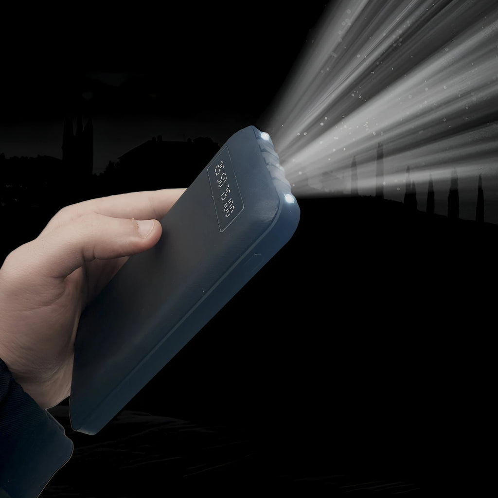Power Bank 20000mAh Built-in Cables and LED Display with Mini Holder for Smartphone External Battery with Built-in Light