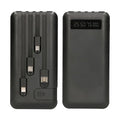 Power Bank 20000mAh Built-in Cables and LED Display with Mini Holder for Smartphone External Battery with Built-in Light