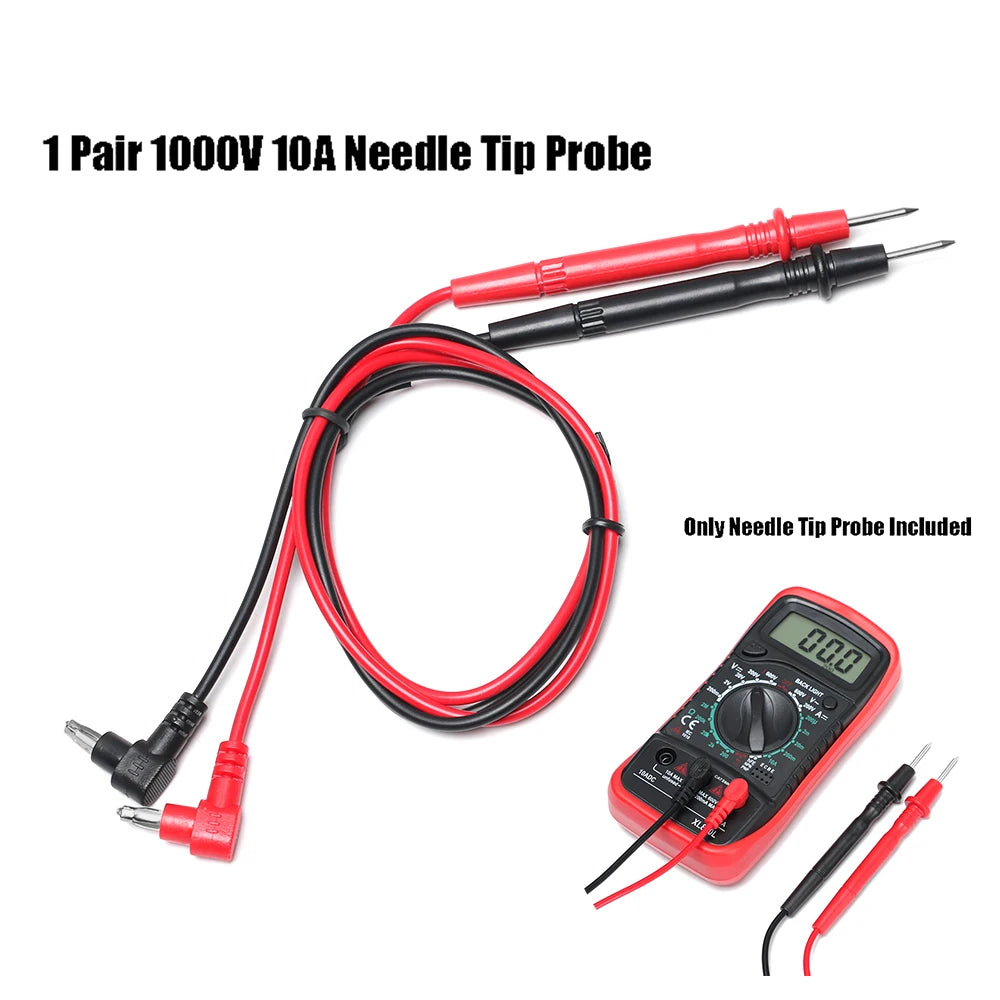 1 Pair 1000V 10A Multimeter Needle Tip Probe for Universal Digital Multi Meter Test Leads Pin Wire Pen Cable Electrical Tool