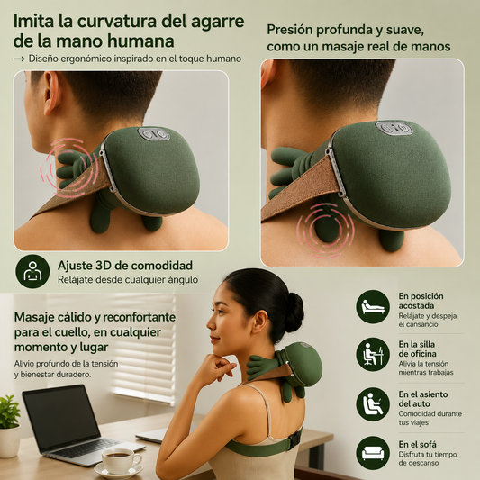 Masajeador Inalámbrico de Cuello y Hombros con Calor