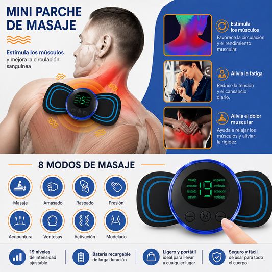 Masajeador EMS de Cuello y Cuerpo con Parches