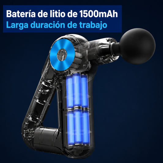 Pistola de Masaje Triangular con 9 Cabezales y 9 Niveles de Intensidad