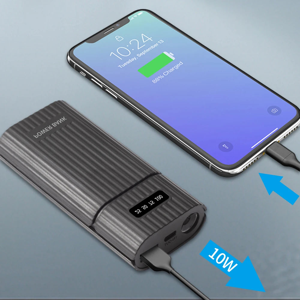 Power Bank Case for 18650/18700/20700/21700 Battery Pack No Soldering Fast Charging Charger DIY USB Power Bank for Cellohone