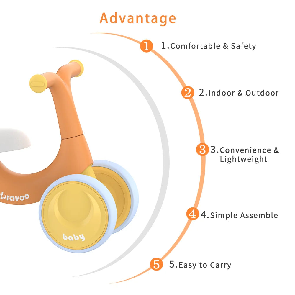 UBRAVOO Baby Balance Bike Toys, Baby Walker, Toddler Balance Bike 10-36 Month Ride On Toy Birthday Gift with 4 Wheels,No Pedal