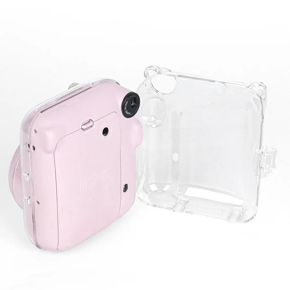 For Fujifilm Instax Mini 12 Transparent Camera Cover Protective Carrying Bag Cover With Storage Bag With Shoulder Strap