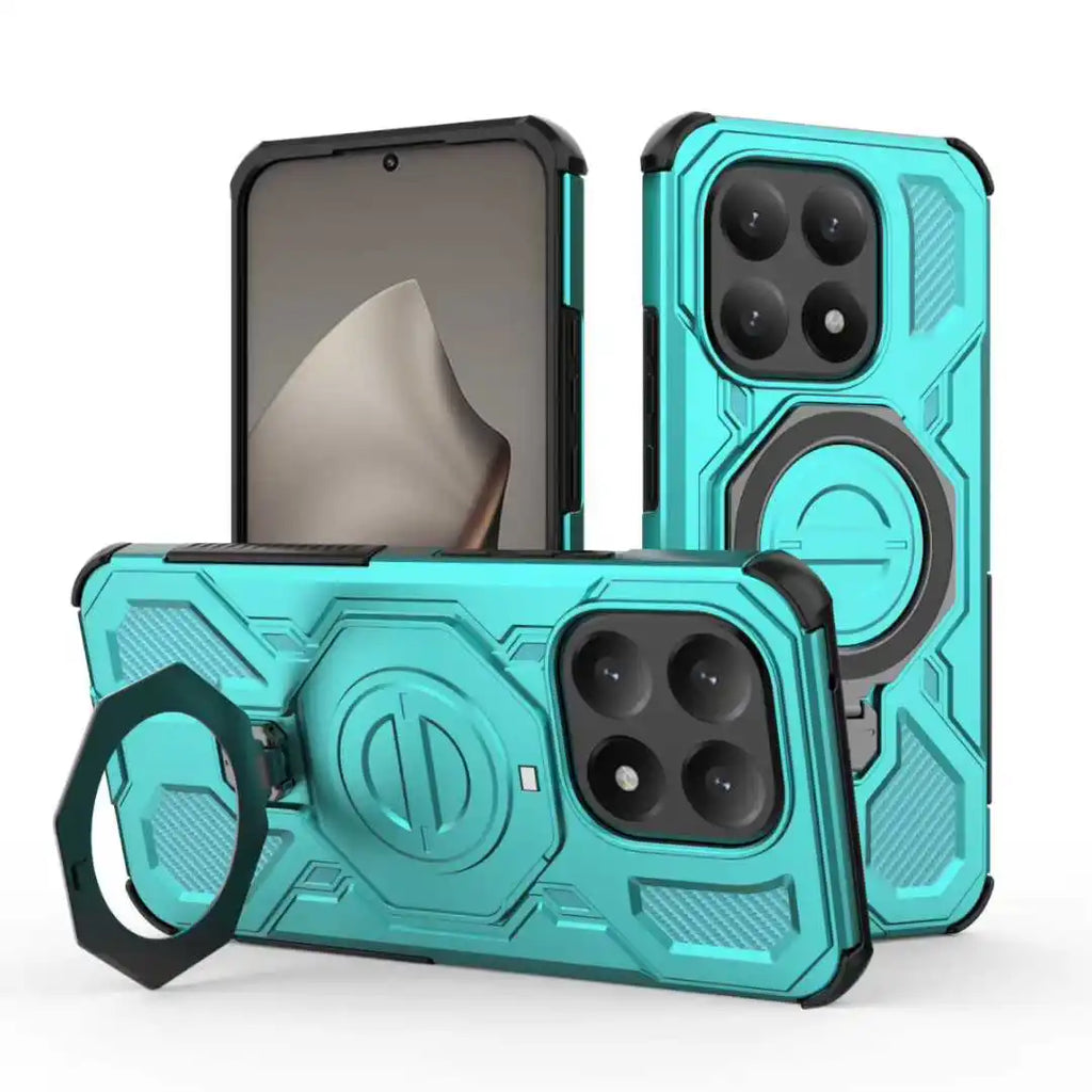 Rugged Armor Protect Ring Stand Cover For Xiaomi 15T Pro 17 Pro Max Redmi Note 15 Pro Plus 15 15C Wireless Charging Phone Case
