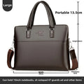 2025 New Shoulder Bag Crossbody Bag Men's PU Leather Horizontal Style Men's Backpack Business Document Leather Bag Briefcase