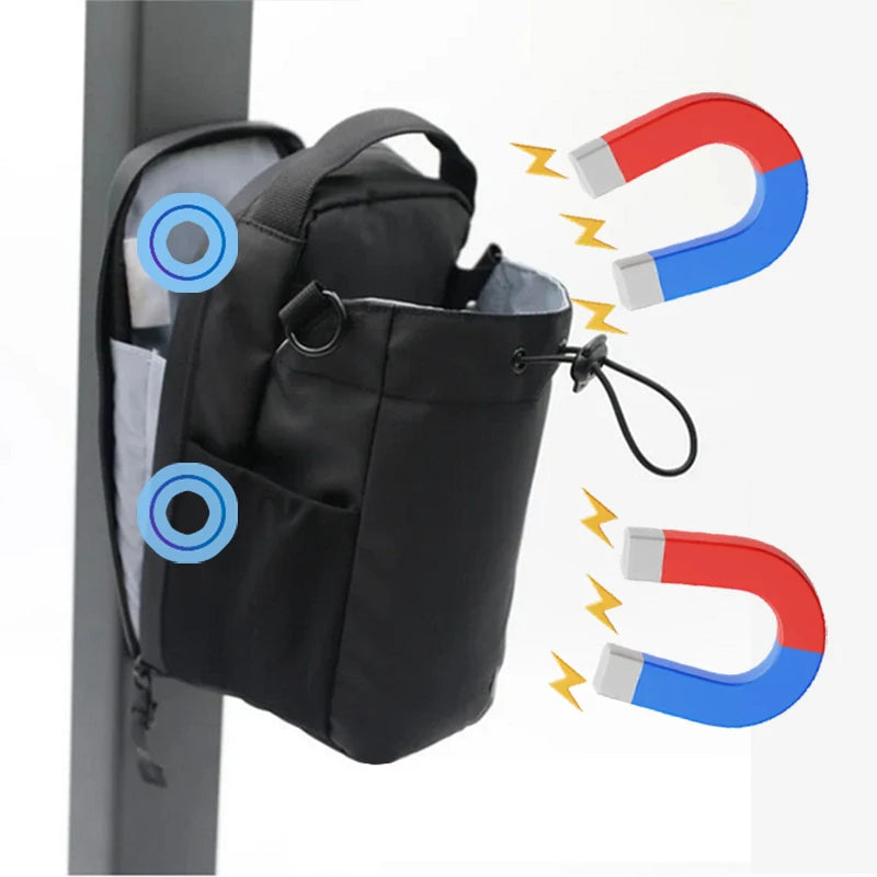Bolsa de gimnasio magnética, bolsa de transporte magnética de gran capacidad con bolsillo para teléfono, bolsa portátil para botella de agua para gimnasio, organizador de accesorios de gimnasio