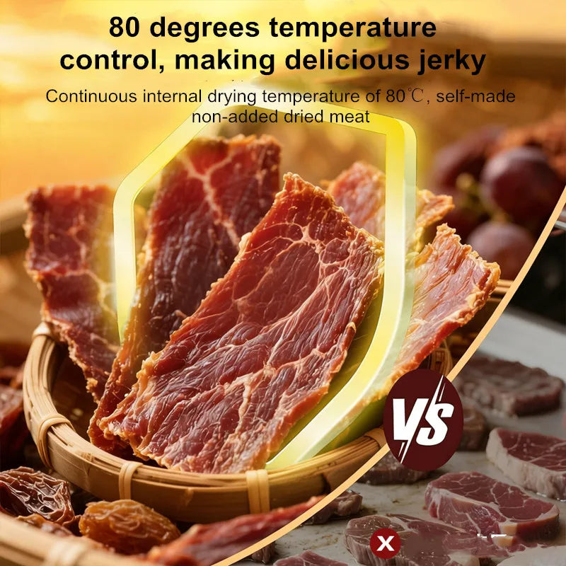 Smart Knob Food Dehydrator Multi-Function Pet Snacks & Beef Jerky Maker 8-Tray Fruit/Vegetable Dryer with Digital Timer BPA-Free