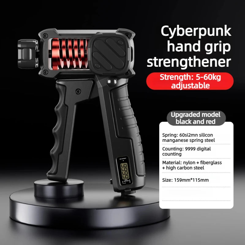 Hand Grip Strengthener Adjustable Resistance 5-120KG Steel Spring Electronic Counting Nonslip Grip for Strength Training Wrist