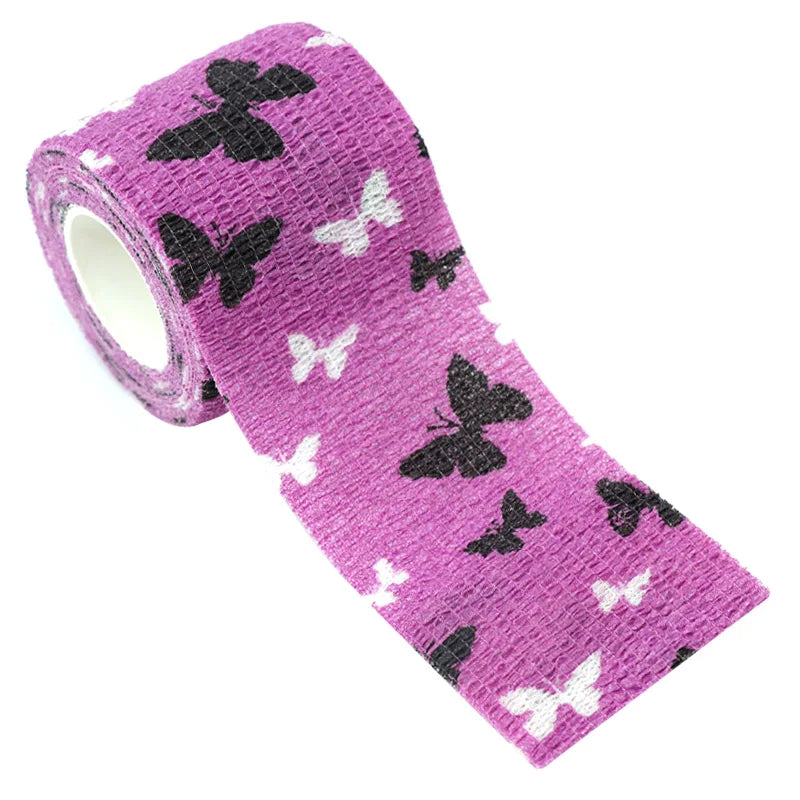 2.5cm/5cm Animal Printed Self Adhesive Elastic Bandage 4.5m Sports Wrap Tape for Tattooing Finger Joint Knee First Aid Kit Pet