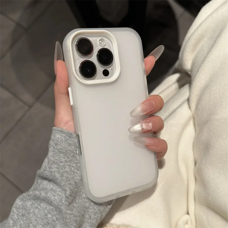 Translucent Bright Color Phone Case For iPhone 16 15 14 Plus 13 12 11 Pro Max Clear Matte Soft Silicone Shockproof Rubber Cover