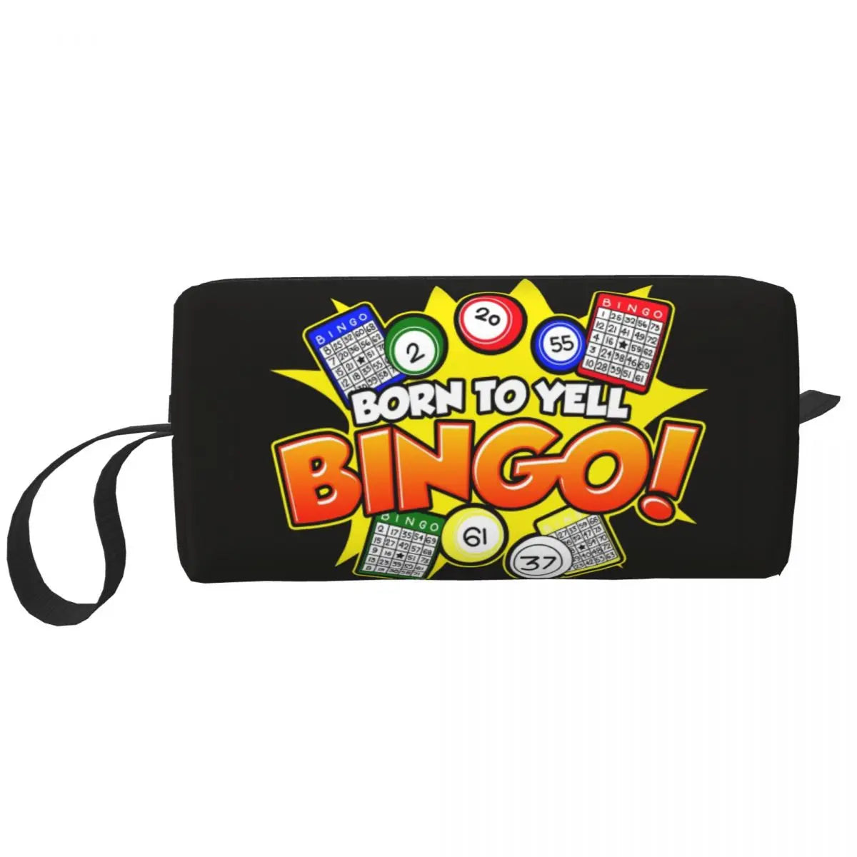 Custom Travel Bingo Balls Toiletry Bag Kawaii Paper Game Makeup Cosmetic Organizer Women Beauty Storage Dopp Kit Box