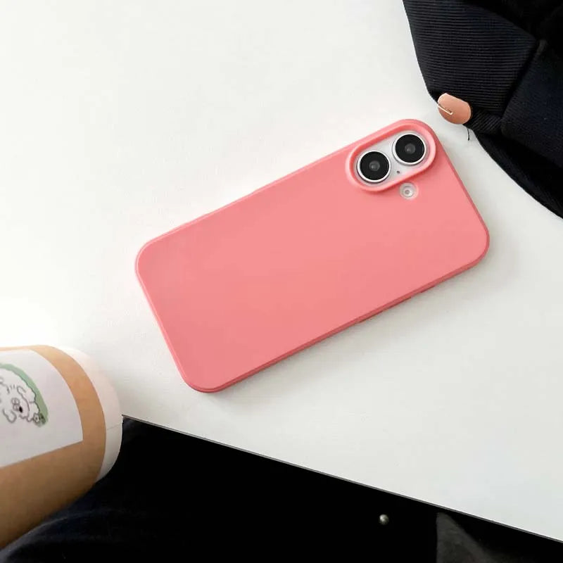 Luxury Candy Color Soft Cases for IPhone 15 14 16 13 Pro Max 16plus 16Pro Bumper Shockproof TPU Silicone Back Cover Caque