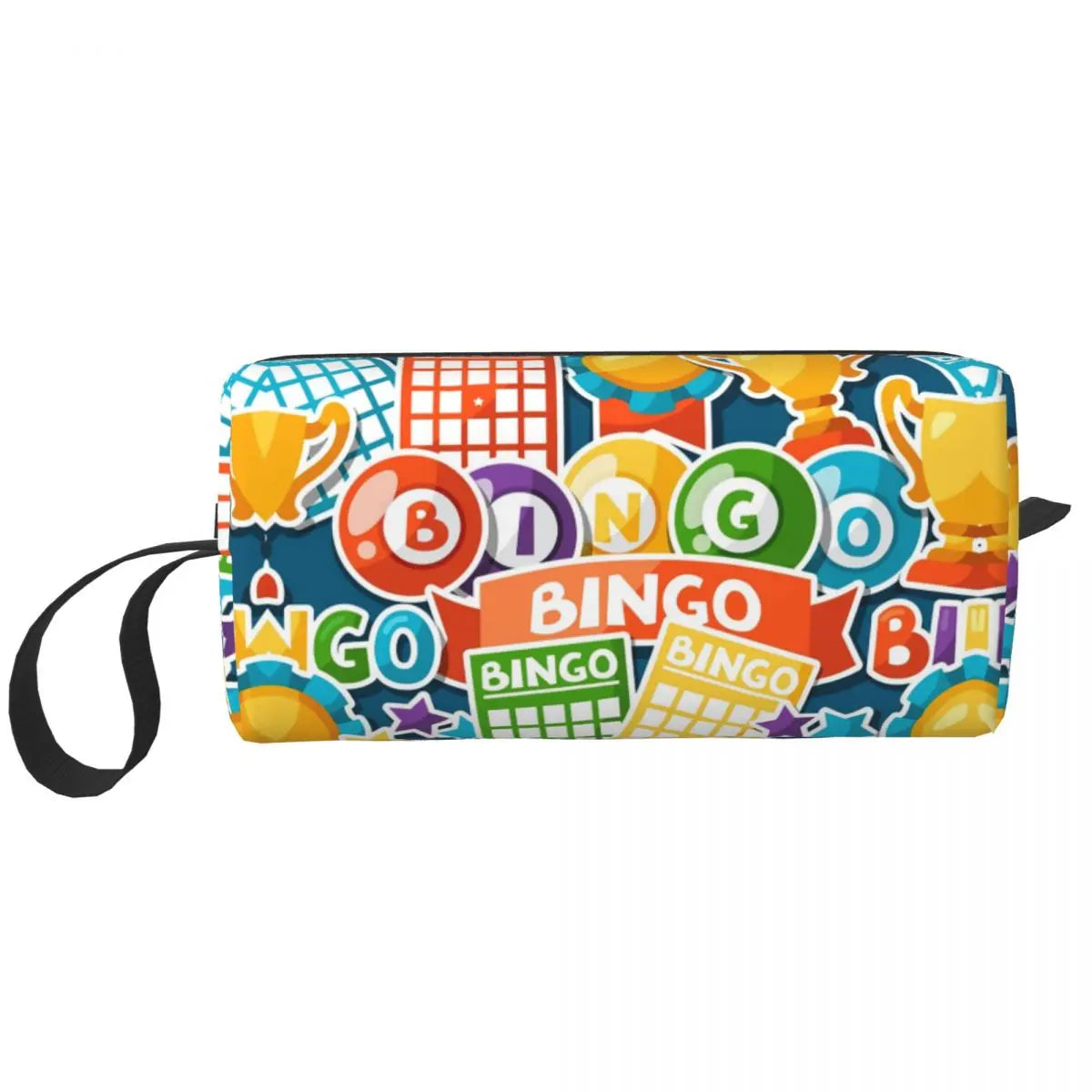 Custom Travel Bingo Balls Toiletry Bag Kawaii Paper Game Makeup Cosmetic Organizer Women Beauty Storage Dopp Kit Box