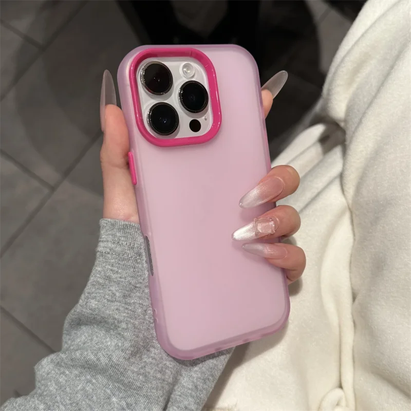 Translucent Bright Color Phone Case For iPhone 16 15 14 Plus 13 12 11 Pro Max Clear Matte Soft Silicone Shockproof Rubber Cover