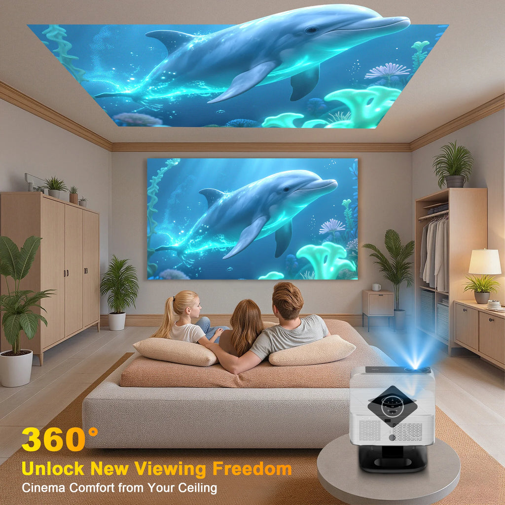 HORLAT 40000Lumens LCD Projector 3D Cinema LED Beamer Full HD 1080P 4K Video Auto Focus Keystone Home Theater 5G WiFi Proyector