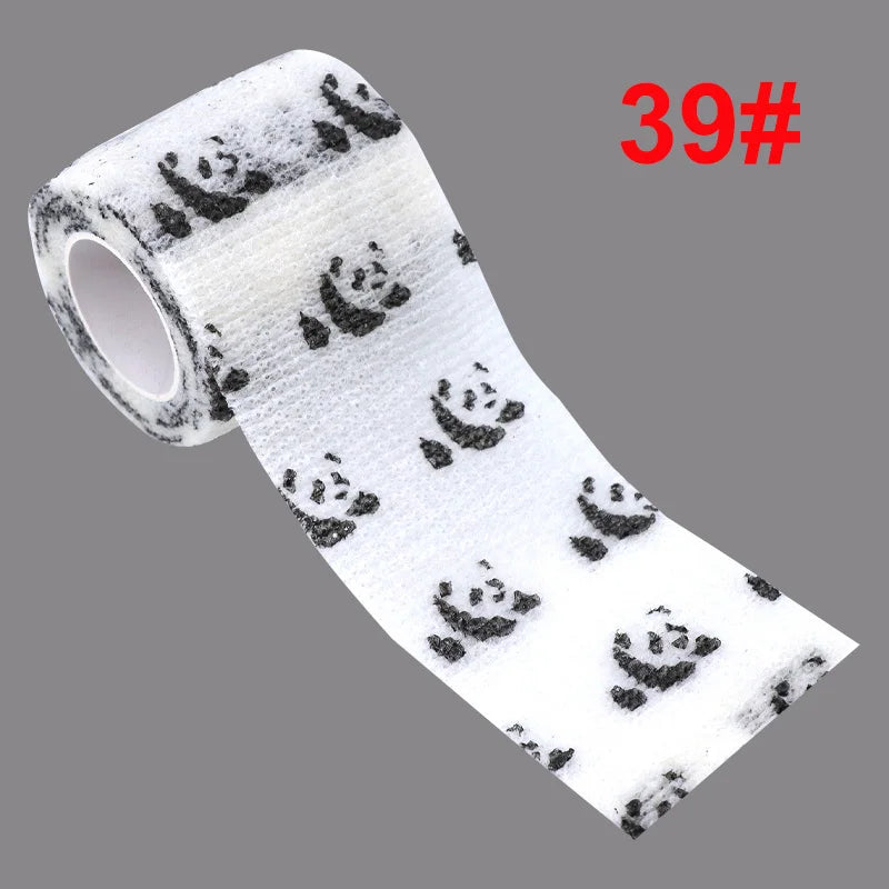 2.5cm/5cm Animal Printed Self Adhesive Elastic Bandage 4.5m Sports Wrap Tape for Tattooing Finger Joint Knee First Aid Kit Pet