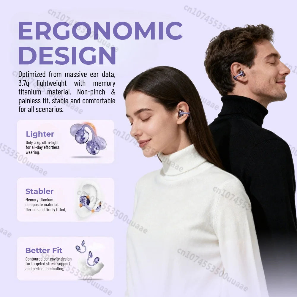 Monster AirClip AC235 AI Translator Ear Clip Earbuds HiFi Stereo Bluetooth 6.0 Headphone TWS Wireless Sport Earphone with APP