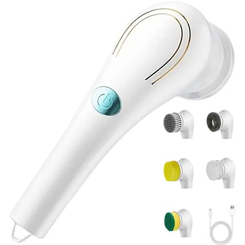Cepillo eléctrico recargable por Usb para lavar platos, limpiador de fregadero, baño y bañera, depurador giratorio