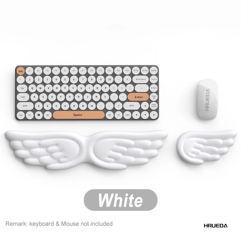 Mechanical Keyboard Mouse Wrist Rest Computer Keyboard Laptop Angel Wing Memory Foam Mouse Cushion Support Pad Wrist Support