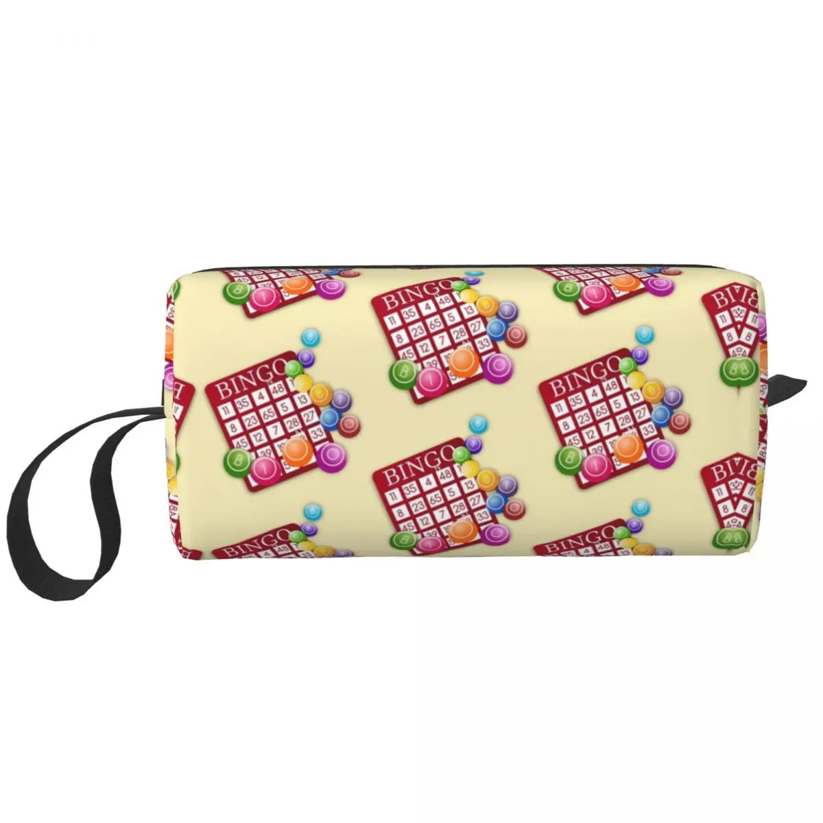 Custom Travel Bingo Balls Toiletry Bag Kawaii Paper Game Makeup Cosmetic Organizer Women Beauty Storage Dopp Kit Box
