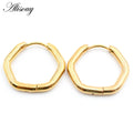 Alisouy 2PC Fashion Stainless Steel Hoop Earrings Heart Triangle Square Rectangle Hexagon Ear Helix Clip Huggie Women Men Unisex