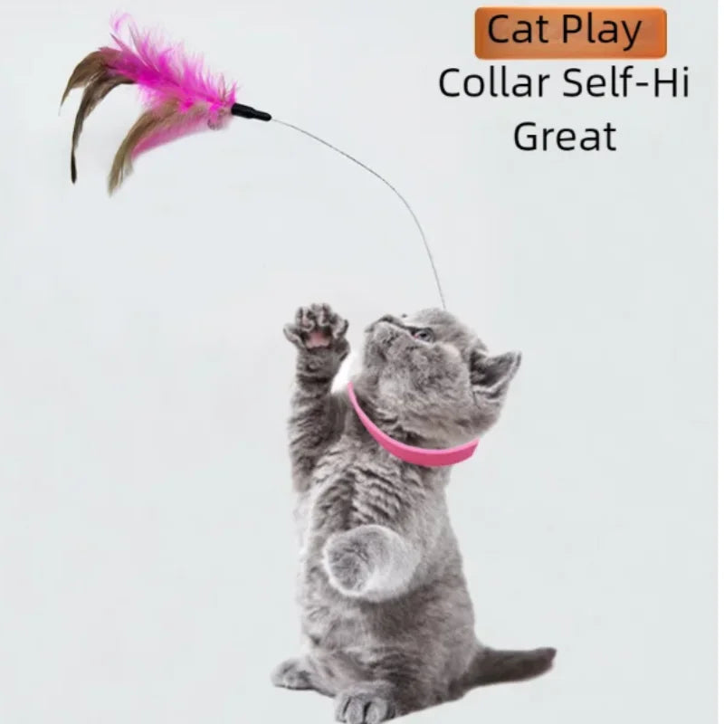 New cat funny cat stick steel wire long pole feather cute cat toy kitten fishing rotating self-pleasure relief pet toy