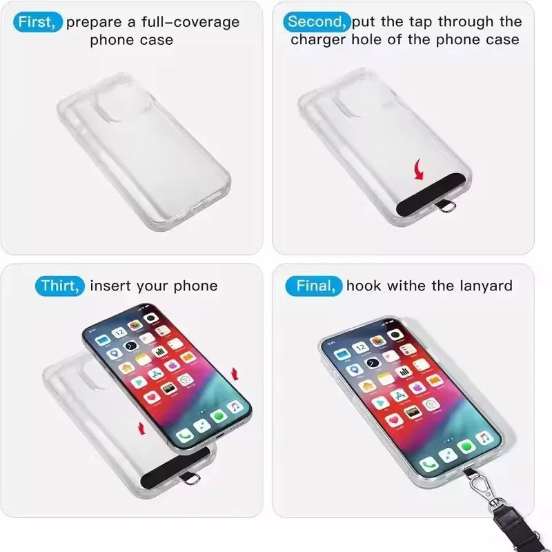 3/5pcs Mobile Phone T-shaped Strap Plate Sheet Cellphone Case Braid Lanyard Accessories Weave Card for iPhone 14 15 16 17 Xiaom