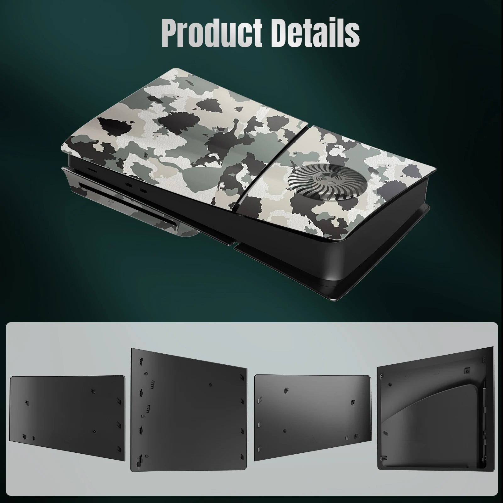 Faceplate with RGB Light Strip for PS5 Slim Cooling Vents LED Light Ring Console Cover for PS5 Slim Disc Edition Decoration Kit