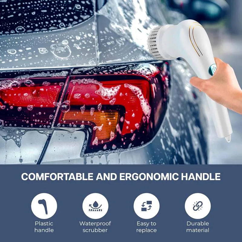 Cepillo eléctrico recargable por Usb para lavar platos, limpiador de fregadero, baño y bañera, depurador giratorio
