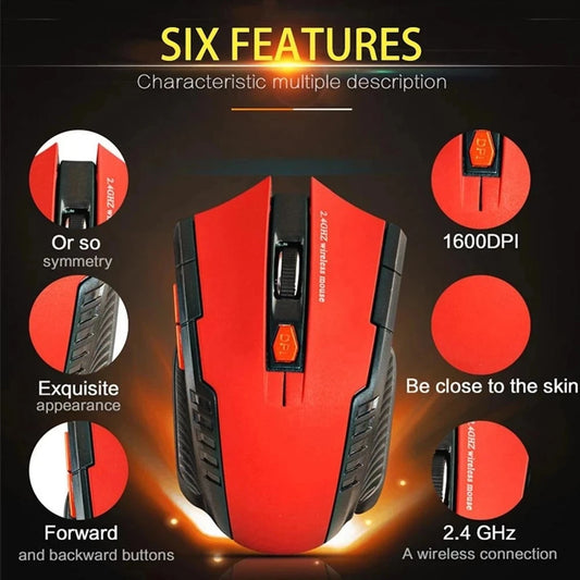 Mouse Inalámbrico Óptico Gaming – Diseño Moderno, Optoelectrónico de Alta Precisión