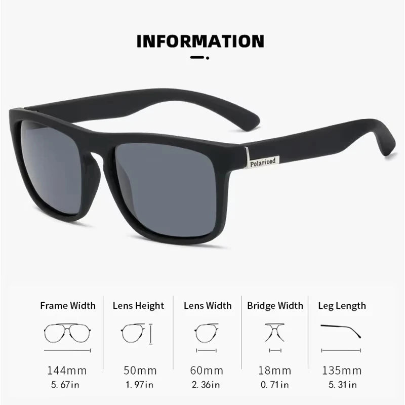 Luxury Polarized Sunglasses Fashion Square Male Sun Glasses Vintage Driving Fishing Eyeglasses Sport Shades UV