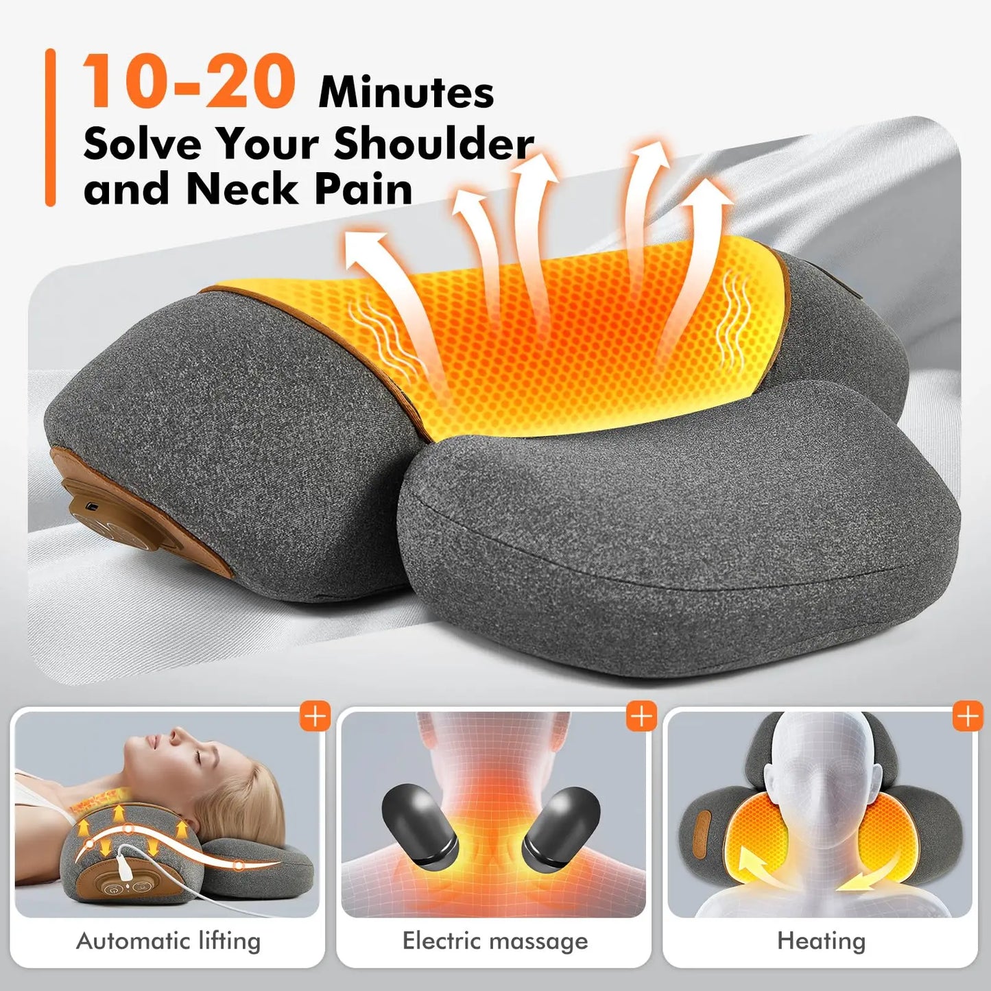 Masajeador de Cuello 3 en 1 con Calor y Tracción Cervical