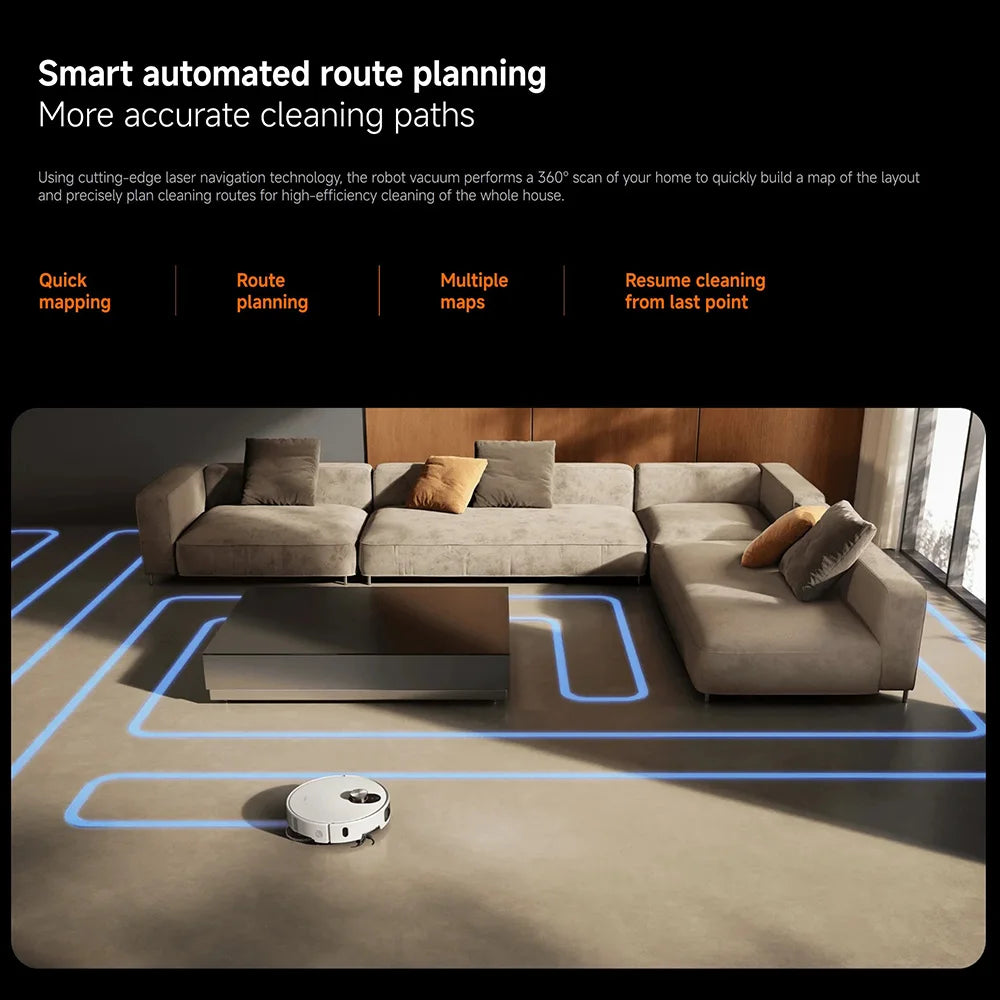 Global version Xiaomi Robot Vacuum 5 Pro（X20+ upgrade）HD video one-way calls AI Three Camera identification 200 kinds of obstacle recognition Raise and lower LDS and clean deepinto low spaces 20000Pa strongest Xiaomi suct
