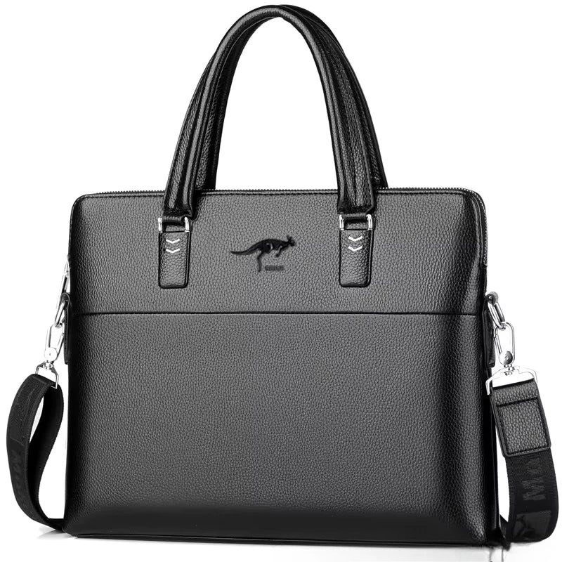 2025 New Shoulder Bag Crossbody Bag Men's PU Leather Horizontal Style Men's Backpack Business Document Leather Bag Briefcase
