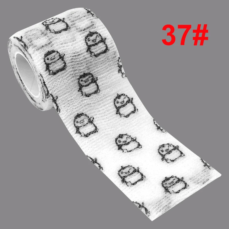 2.5cm/5cm Animal Printed Self Adhesive Elastic Bandage 4.5m Sports Wrap Tape for Tattooing Finger Joint Knee First Aid Kit Pet