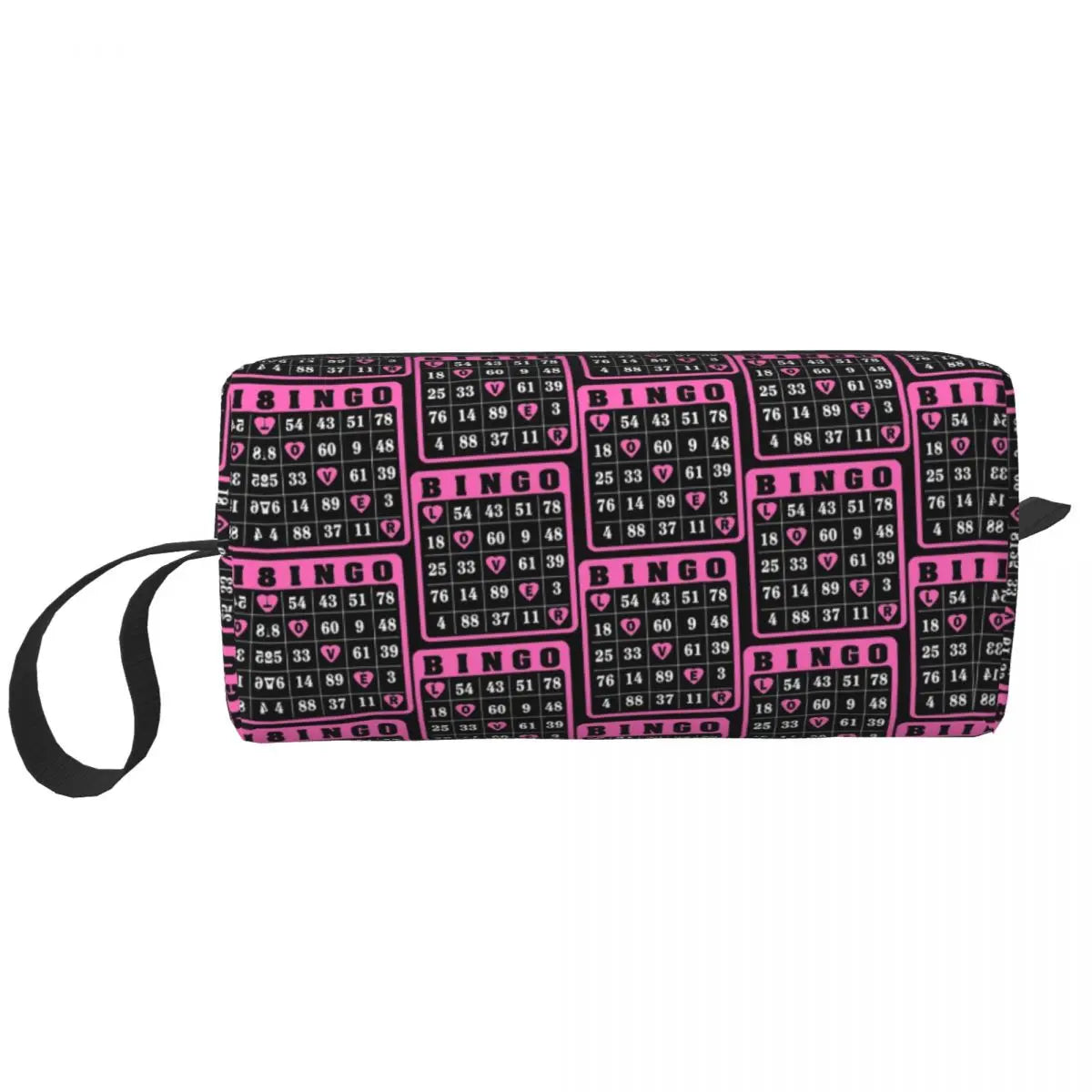 Custom Travel Bingo Balls Toiletry Bag Kawaii Paper Game Makeup Cosmetic Organizer Women Beauty Storage Dopp Kit Box