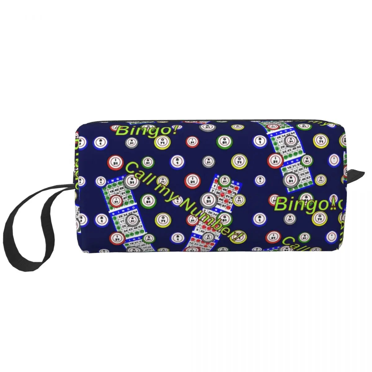 Custom Travel Bingo Balls Toiletry Bag Kawaii Paper Game Makeup Cosmetic Organizer Women Beauty Storage Dopp Kit Box