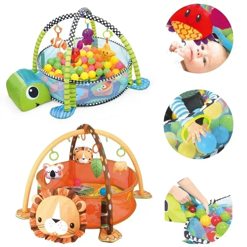 3 In 1 Mat For Children Turtle Educational Mat Crawling Blanket Infant Play Rug Kids Soft Activity Mat Gym Baby Tapete Infantil