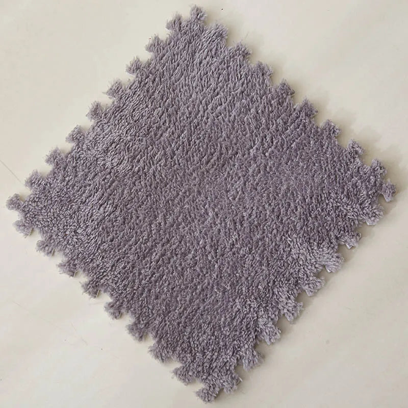 10Pcs Soft Plush Children Kids Rug Play Mat Interlocking Puzzle Mat Exercise Tiles Floor Carpet Decoration Playmat 30*30*1CM