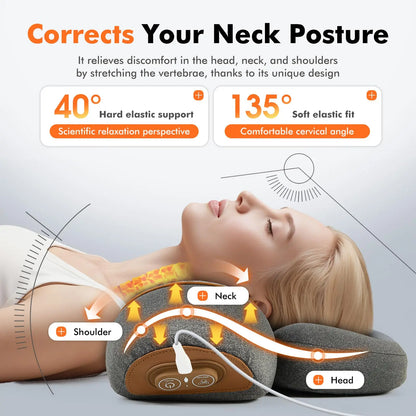 Masajeador de Cuello 3 en 1 con Calor y Tracción Cervical