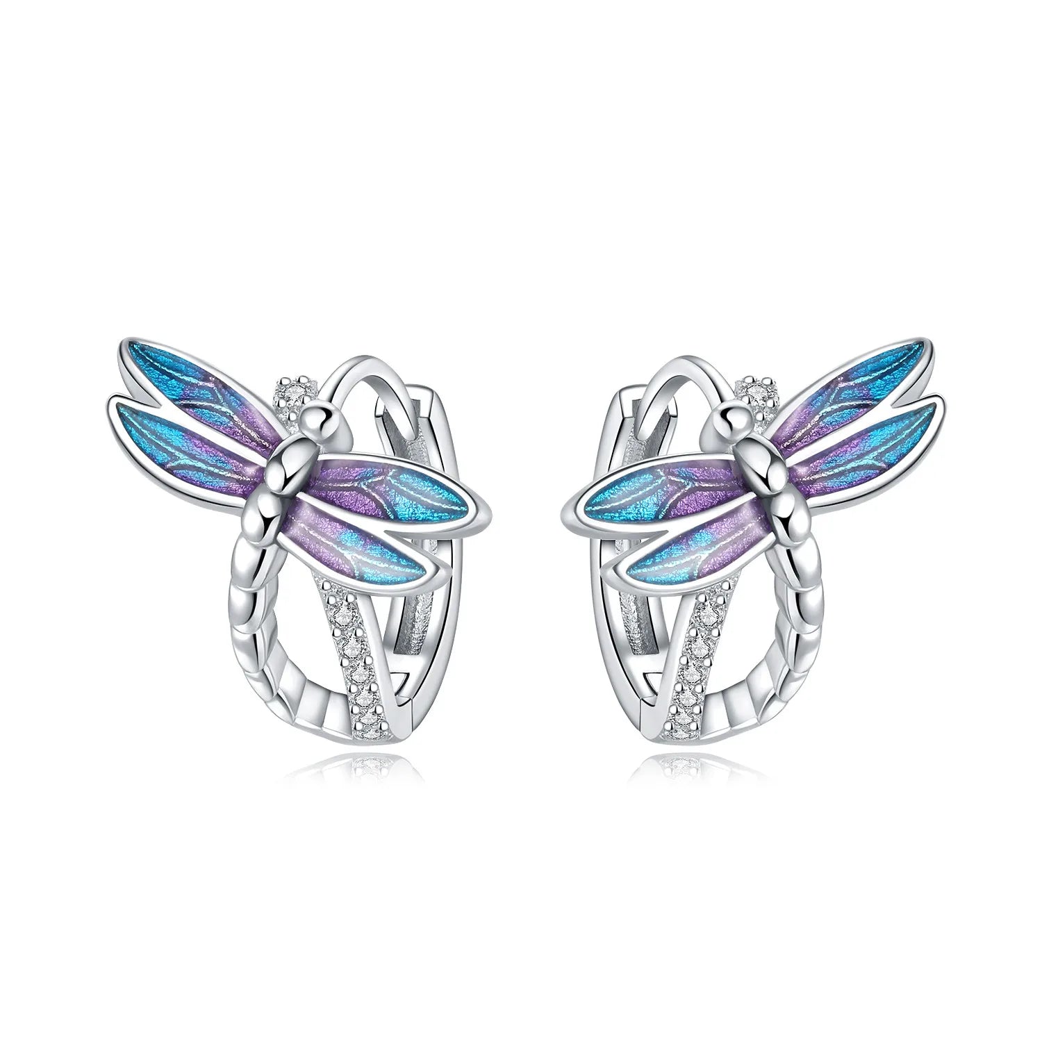 Cycuff Original 925 Sterling Silver Blue Green Chameleon Earrings Women Hoop Earring Anniversary Jewelry Trendy Gifts