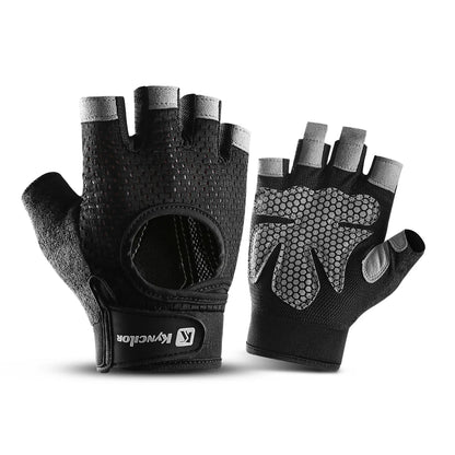 Guantes de Gym Medio Dedo con Silicona Antideslizante – Halterofilia y Ciclismo, Unisex