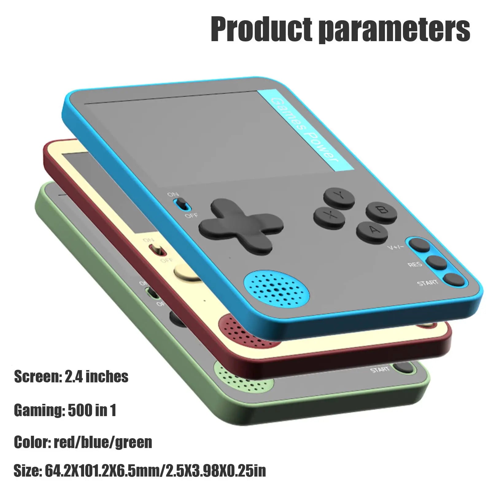 Mini Handheld Game Console Built-in 500 Retro Games 2.4inch LCD Screen Console for Kids Toy Game Portable Video Game Player
